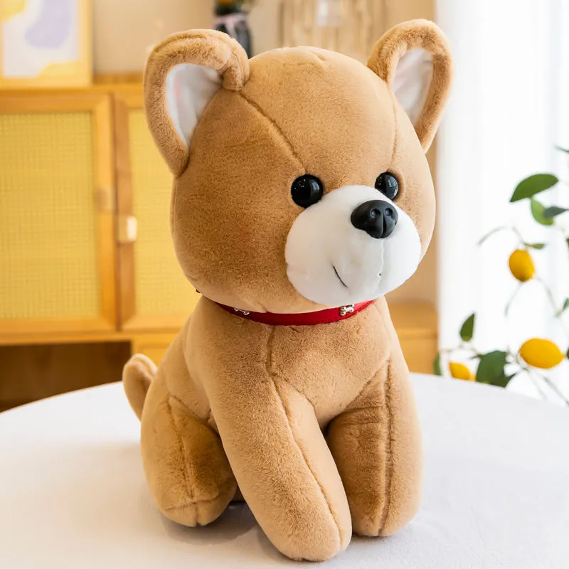 Cartoon cute puppy plush toy in brown colour, 25cm height, with PP cotton filling