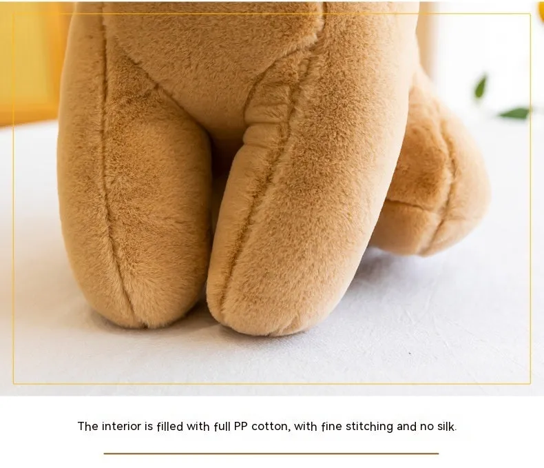 Cartoon cute puppy plush toy in brown colour, 25cm height, with PP cotton filling