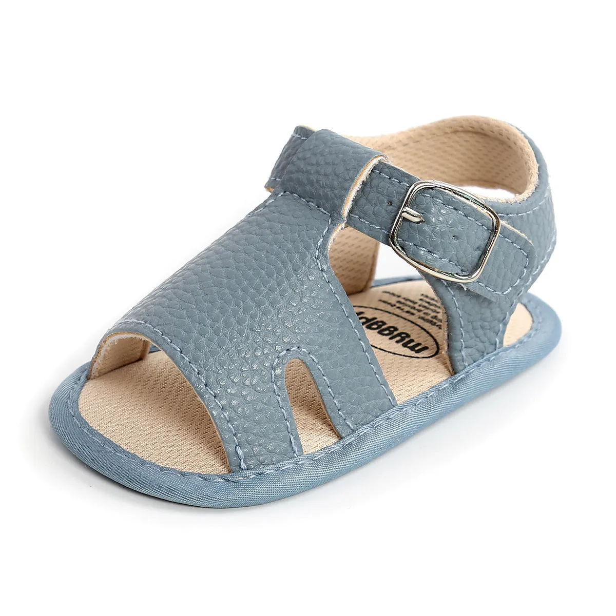 Summer baby sandals toddler shoes synthetic leather non-slip sole plain design available in multiple colours