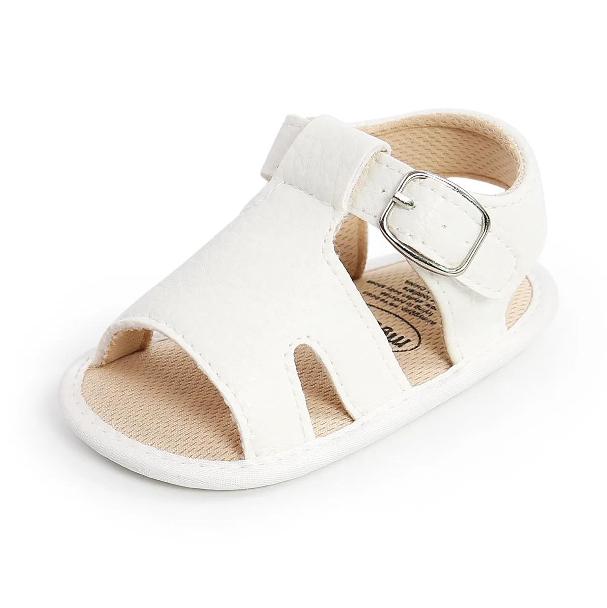 Summer baby sandals toddler shoes synthetic leather non-slip sole plain design available in multiple colours