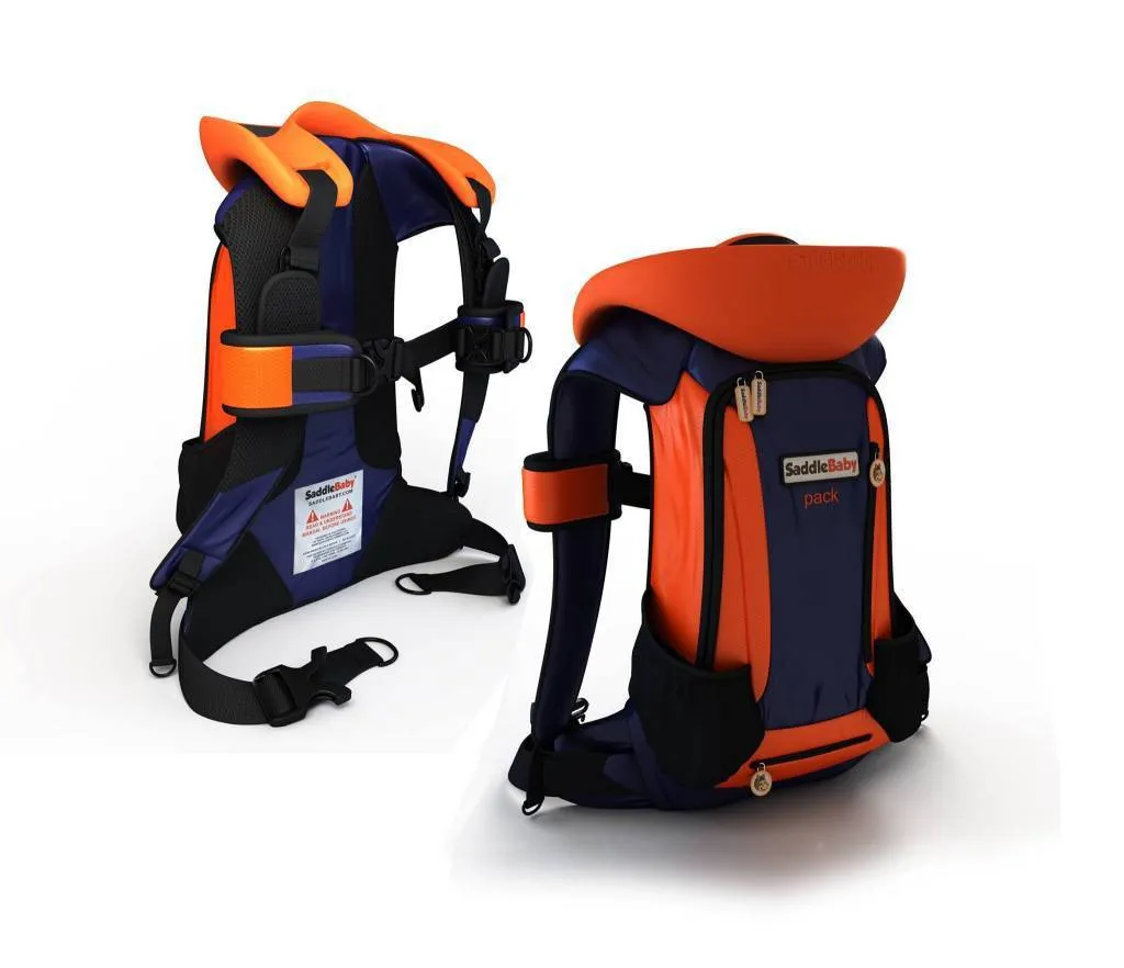 Hands-free shoulder carrier with cushioned hip seat and ankle straps in backpack style for toddler aged 2-5 years