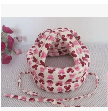 Baby anti collision hat with high-density sponge padding, adjustable headband, breathable cotton outer, colourful design
