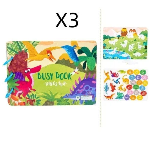 Children's busy book paper puzzle 30.5x21.7x3.3cm with repeated paste design, farm model