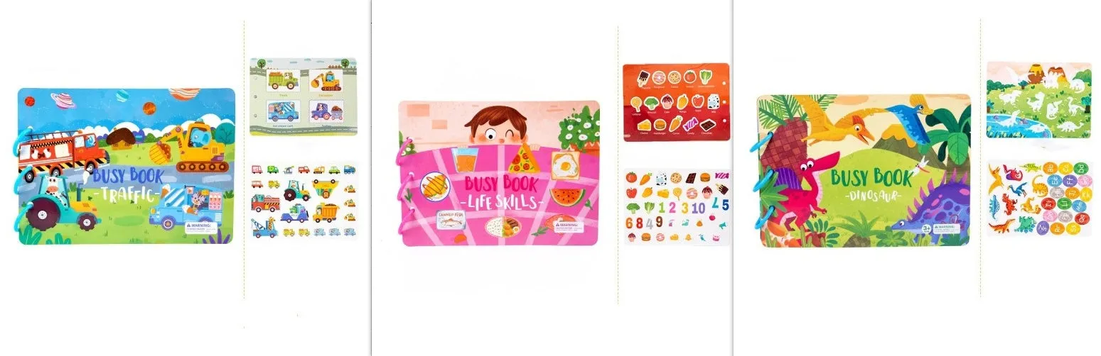 Children's busy book paper puzzle 30.5x21.7x3.3cm with repeated paste design, farm model