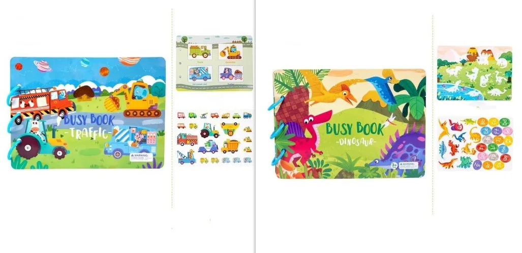 Children's busy book paper puzzle 30.5x21.7x3.3cm with repeated paste design, farm model