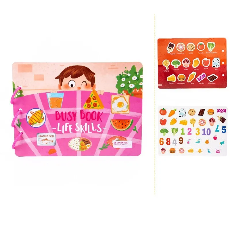 Children's busy book paper puzzle 30.5x21.7x3.3cm with repeated paste design, farm model