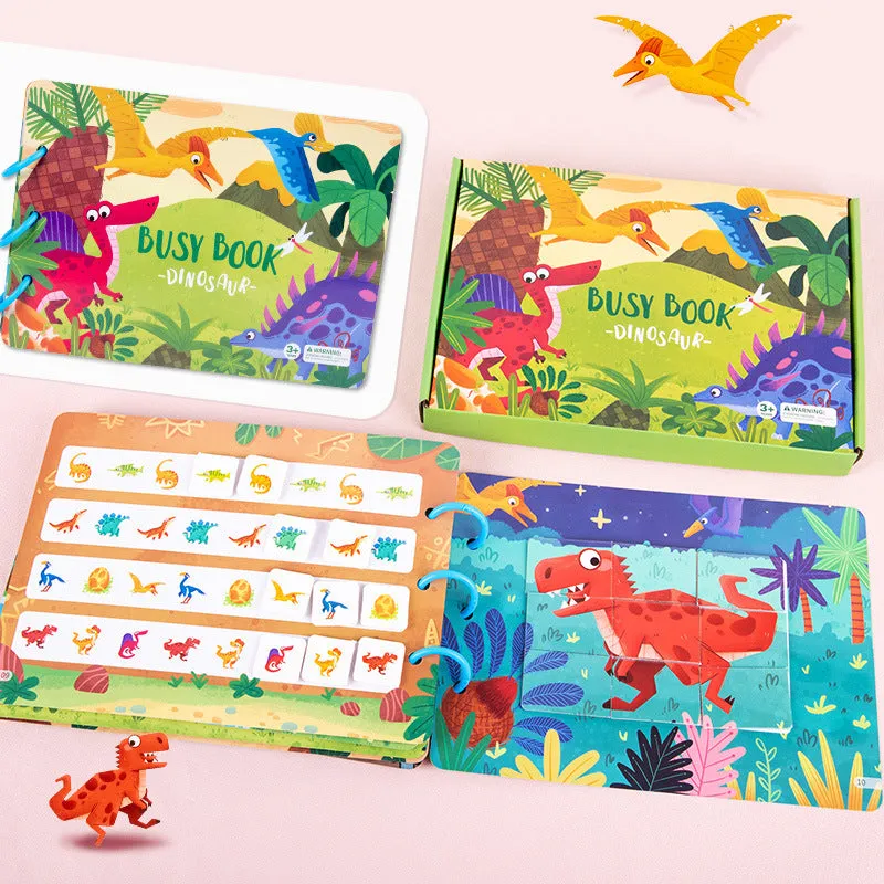 Children's busy book paper puzzle 30.5x21.7x3.3cm with repeated paste design, farm model