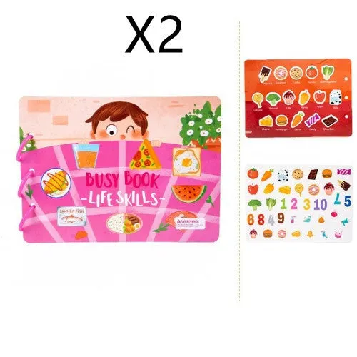 Children's busy book paper puzzle 30.5x21.7x3.3cm with repeated paste design, farm model