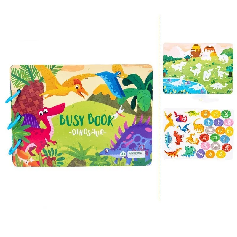 Children's busy book paper puzzle 30.5x21.7x3.3cm with repeated paste design, farm model