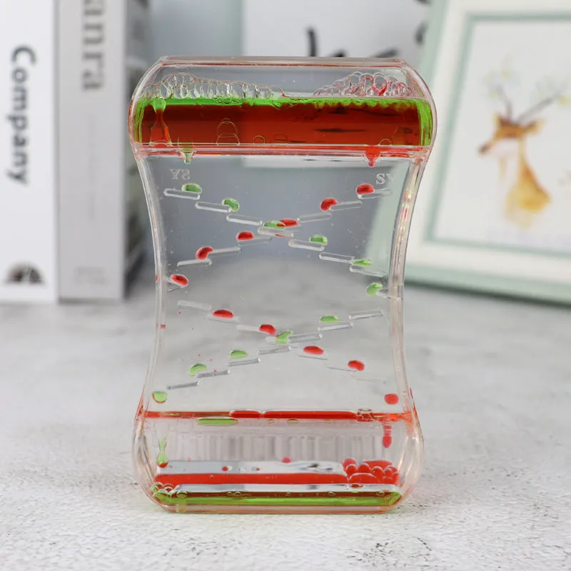 Creative Cruise fluid liquid quicksand timer in blue green, handmade resin desk ornament