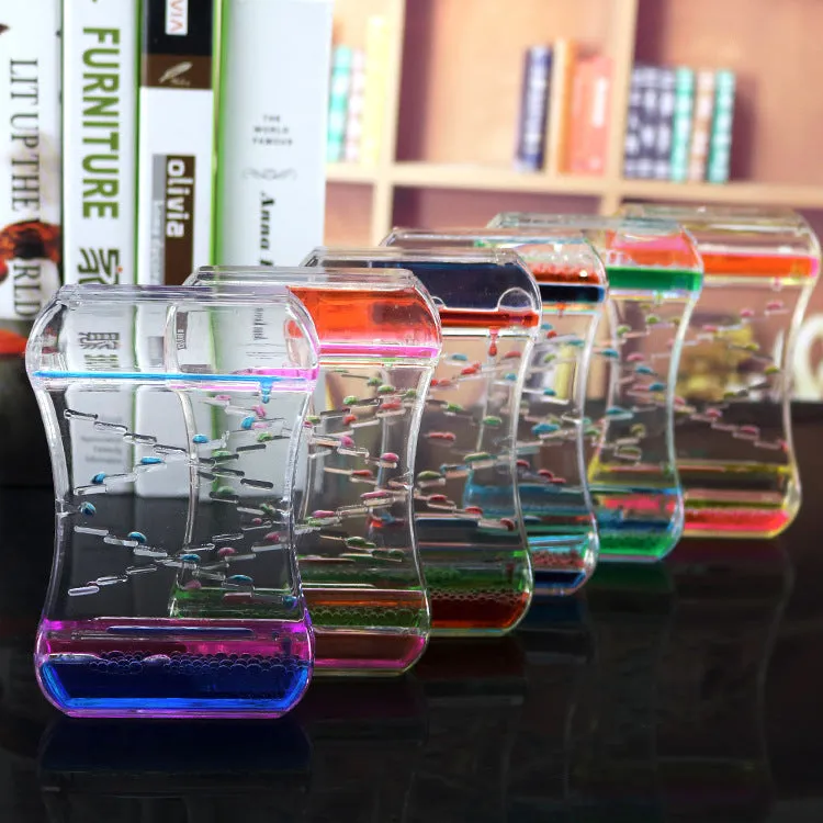 Creative Cruise fluid liquid quicksand timer in blue green, handmade resin desk ornament