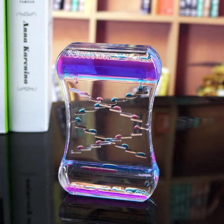 Creative Cruise fluid liquid quicksand timer in blue green, handmade resin desk ornament