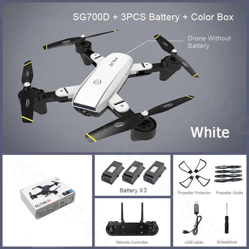 Quadrocopter drone with 4K optical flow dual camera in black, showing propellers and camera array