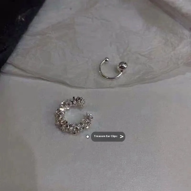 Geometric irregular clip-on earrings with frosty B4710 colour finish