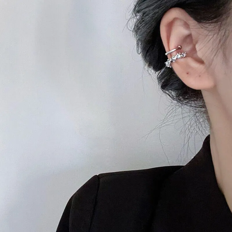 Geometric irregular clip-on earrings with frosty B4710 colour finish
