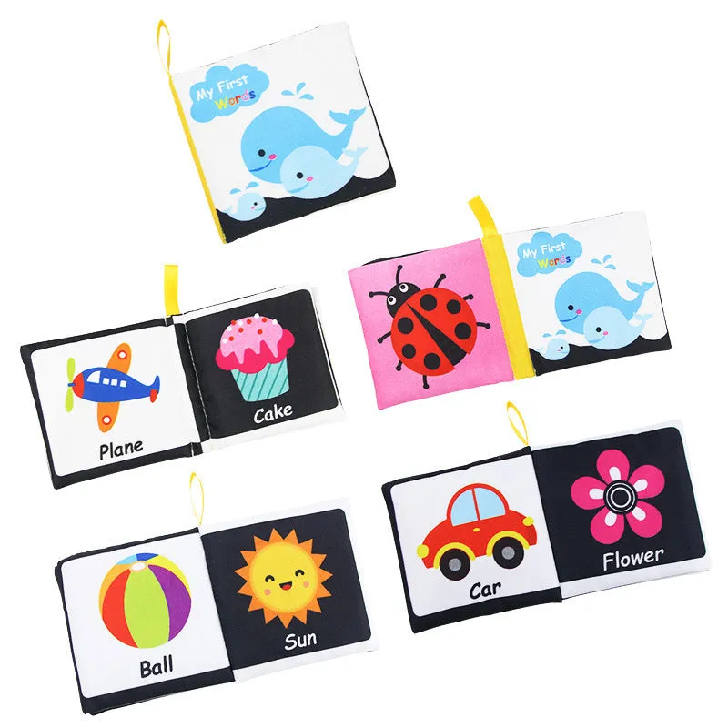 Baby early educational palm book with animal theme in OPP bag packaging for infants 0-2 years old