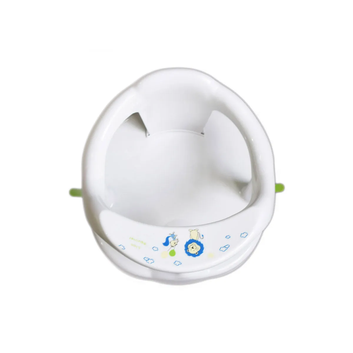 Baby shower stool in white on a bathroom floor, 32x32x21cm, PP and TPR construction