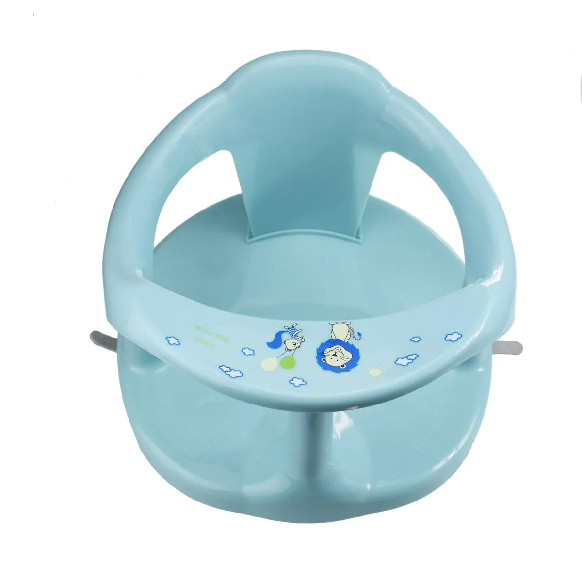 Baby shower stool in white on a bathroom floor, 32x32x21cm, PP and TPR construction