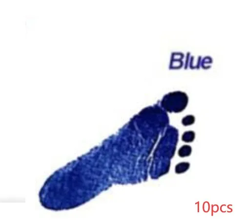 Baby hand and footprint ink pad set with non-toxic washable ink in black red and blue colours on white background