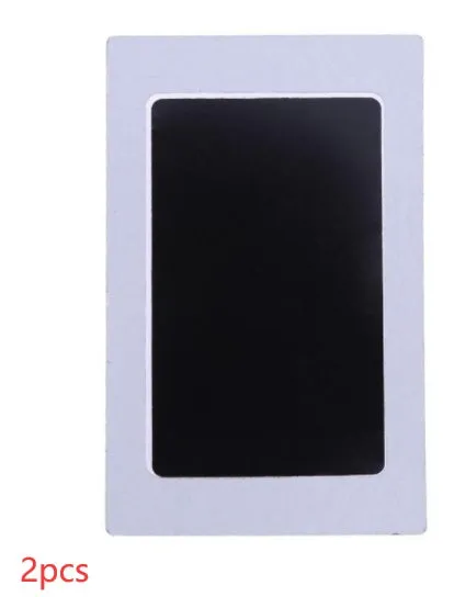 Baby hand and footprint ink pad set with non-toxic washable ink in black red and blue colours on white background