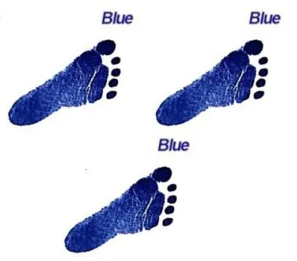 Baby hand and footprint ink pad set with non-toxic washable ink in black red and blue colours on white background