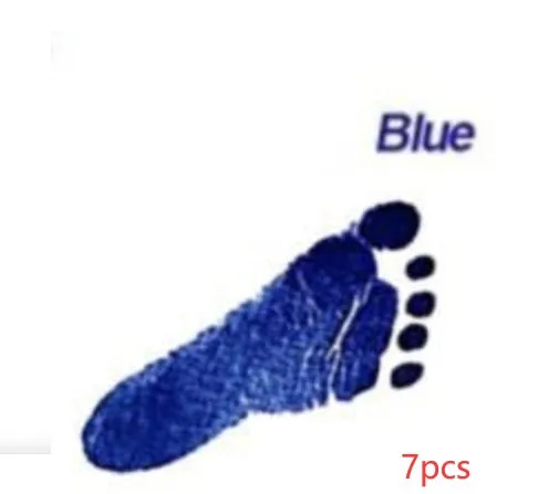 Baby hand and footprint ink pad set with non-toxic washable ink in black red and blue colours on white background
