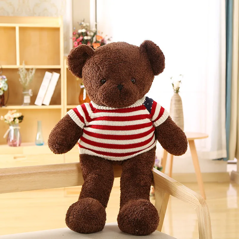 Teddy bear stuffed toy plush PP cotton filling beige brown 50 cm height front view