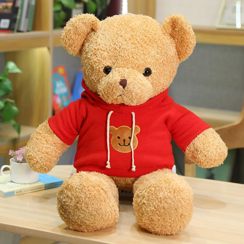 Teddy bear stuffed toy plush PP cotton filling beige brown 50 cm height front view
