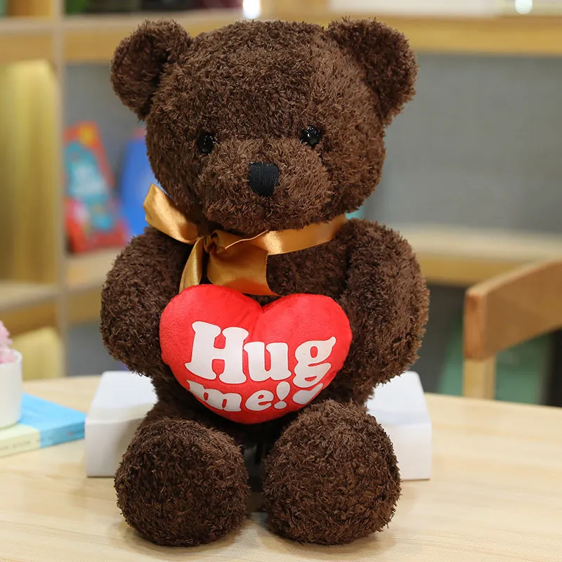 Teddy bear stuffed toy plush PP cotton filling beige brown 50 cm height front view