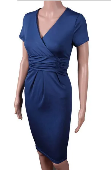 Pregnant women's stretch maternity dress in acrylic knit, available in red, Tibetan blue, black, blue, sizes S-XL