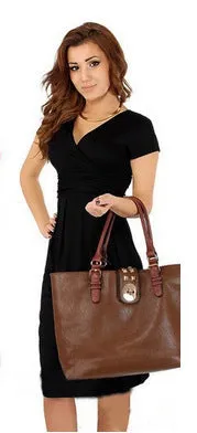 Pregnant women's stretch maternity dress in acrylic knit, available in red, Tibetan blue, black, blue, sizes S-XL