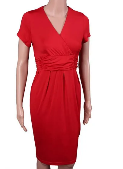 Pregnant women's stretch maternity dress in acrylic knit, available in red, Tibetan blue, black, blue, sizes S-XL