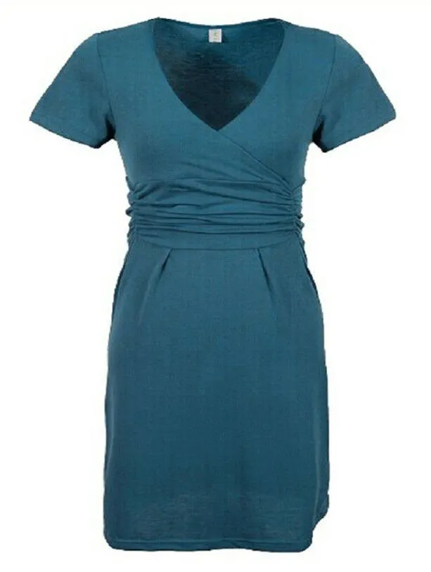 Pregnant women's stretch maternity dress in acrylic knit, available in red, Tibetan blue, black, blue, sizes S-XL