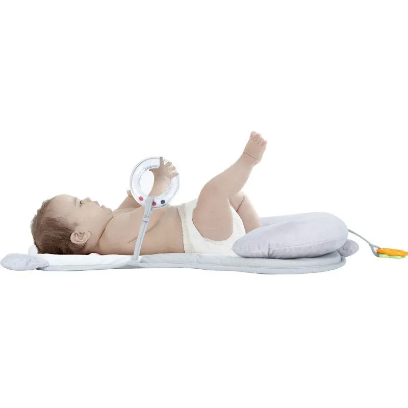 Baby positioning pad in grey colour with sleeping pad shape and polyester fiber filling
