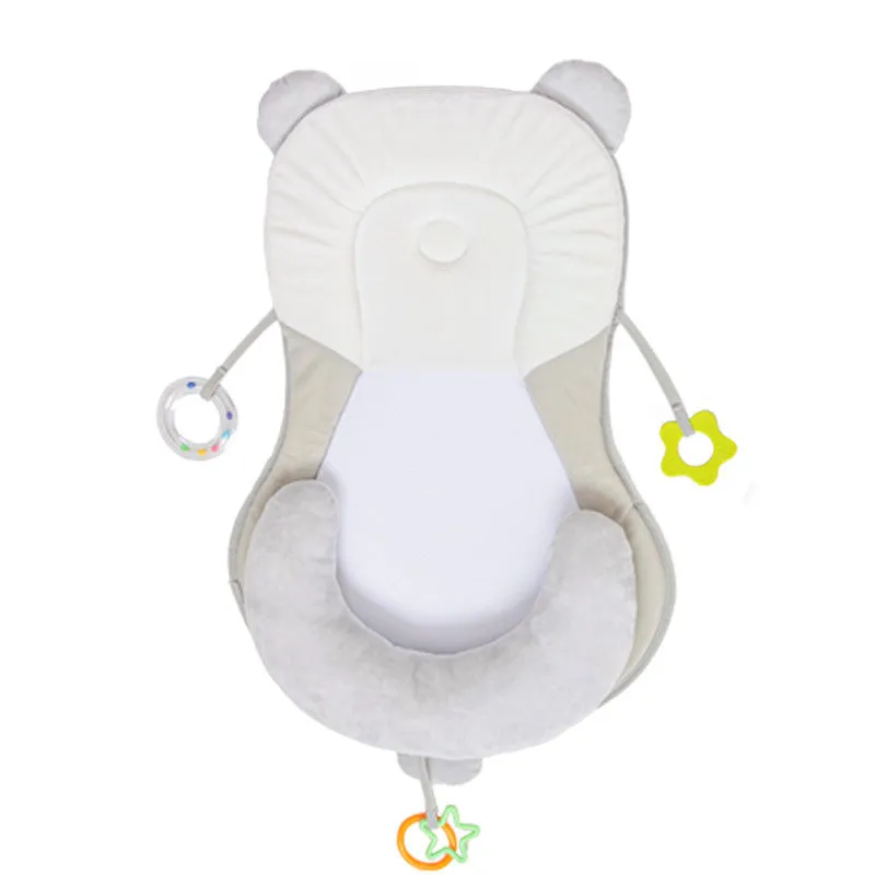 Baby positioning pad in grey colour with sleeping pad shape and polyester fiber filling