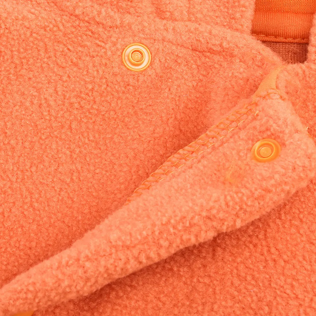 Orange Halloween pumpkin hooded jumpsuit for children with single-breasted closure and hood