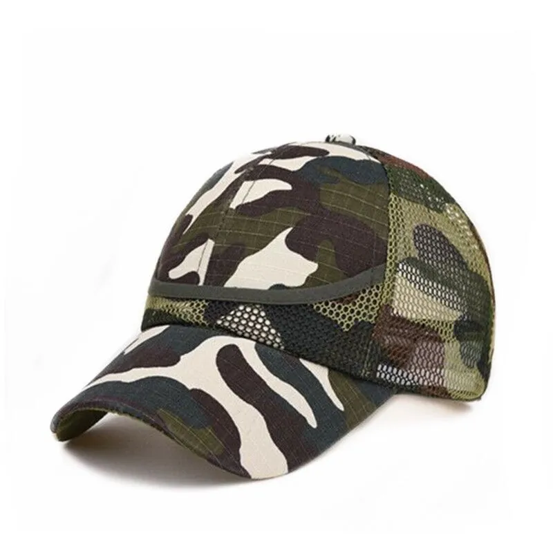 Boys baseball cap sun hat in alphabet camouflage with brim for sun protection