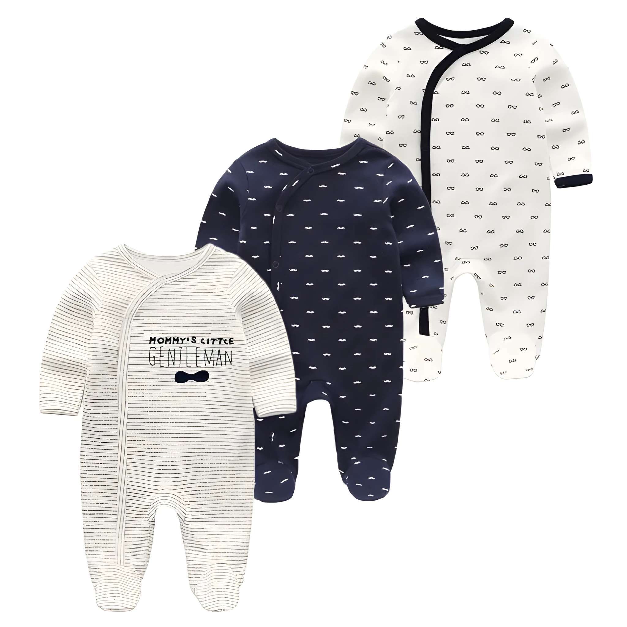 Baby girl long sleeve winter clothing set with floral pattern in artificial coloured cotton, available in 5 colours and sizes 3M to 12M