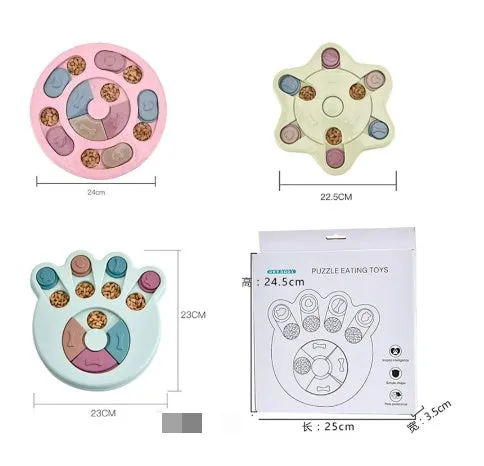 Blue slow feed dog bowl with non-slip base and food sections, made from thickened PP material