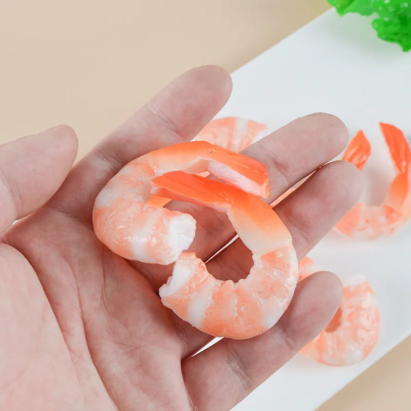 PVC simulation seafood shrimp keychain with door buckle attachment 1.5cm thickness