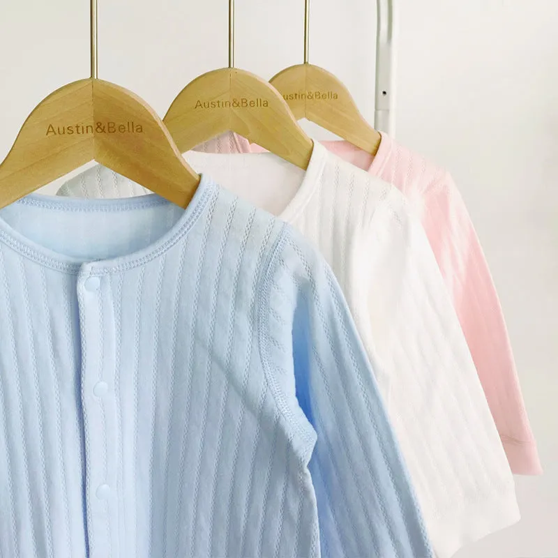 100% cotton baby onesie in pink, long sleeves, single-breasted closure, size 66cm suitable for 8-12 kg