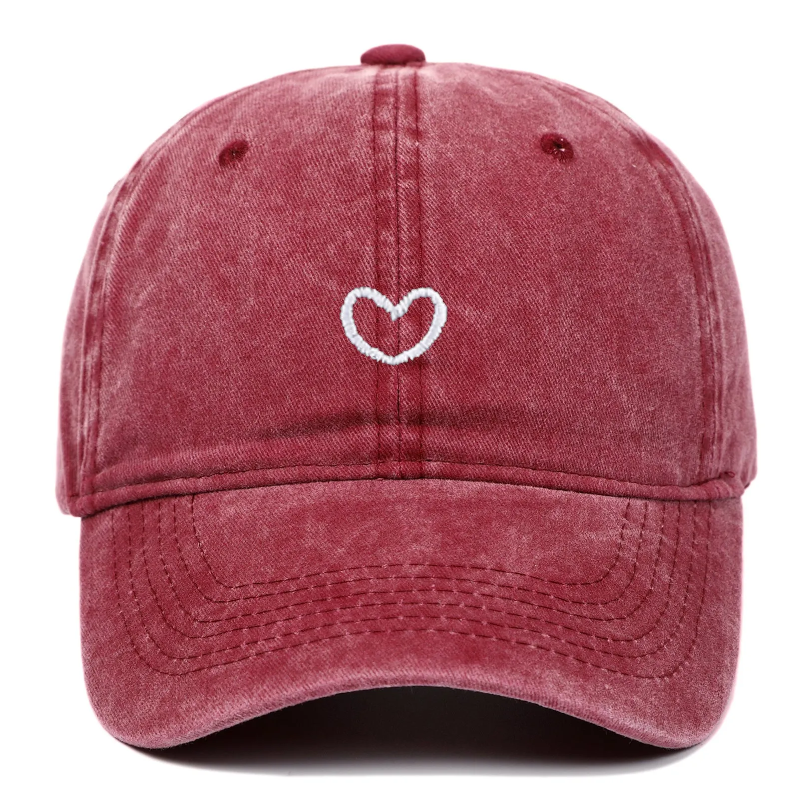 Soft cotton embroidered baseball cap with adjustable strap on a neutral background.