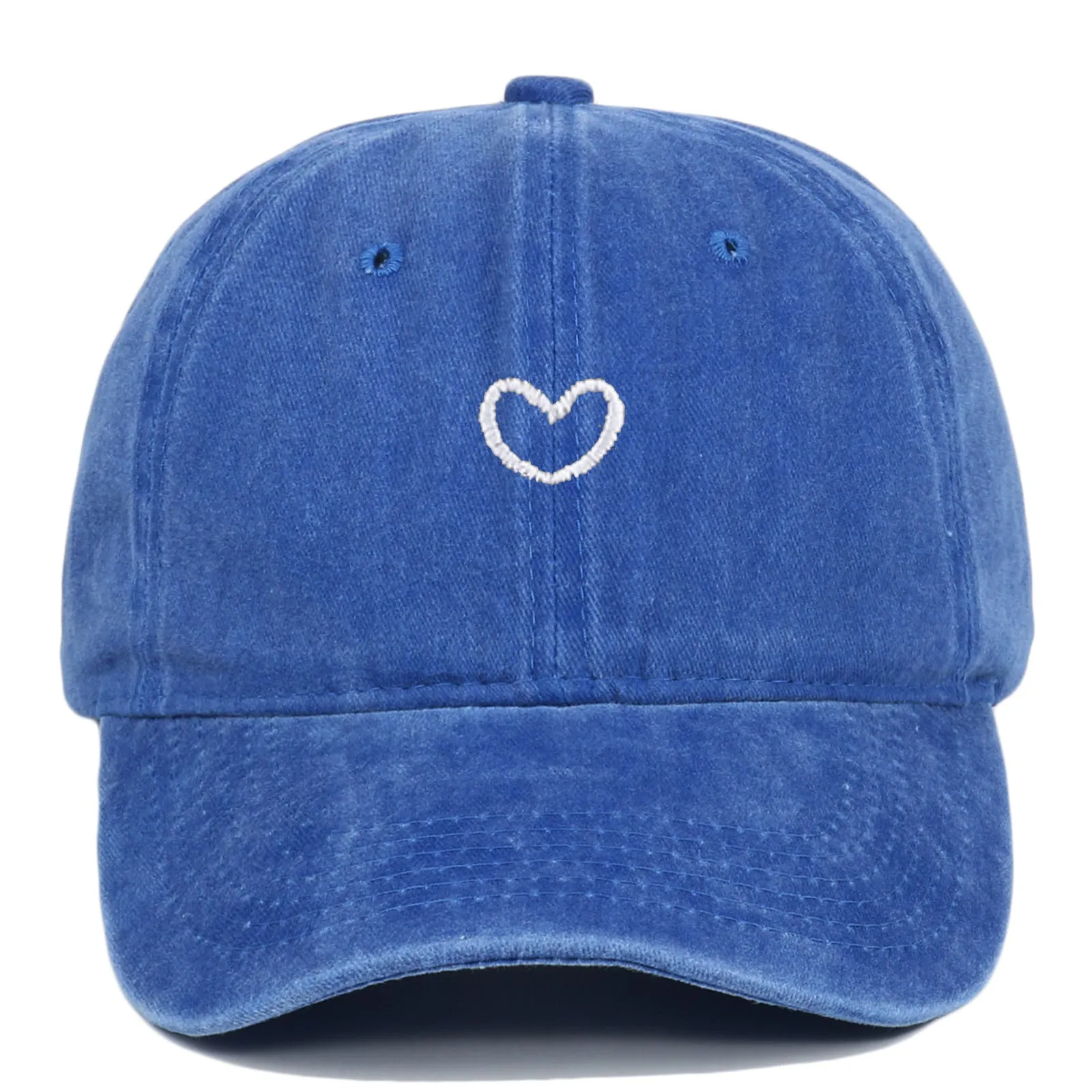 Soft cotton embroidered baseball cap with adjustable strap on a neutral background.