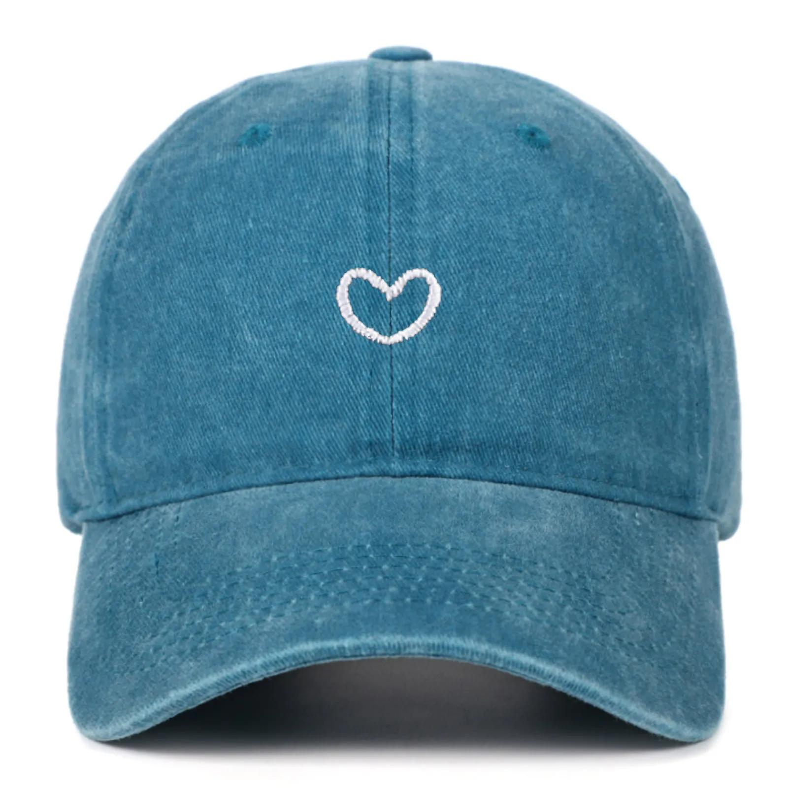 Soft cotton embroidered baseball cap with adjustable strap on a neutral background.