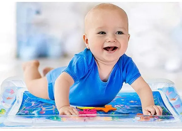 Baby playing pad water cushion in whale colour pattern, 60x50 cm PVC crawling mat