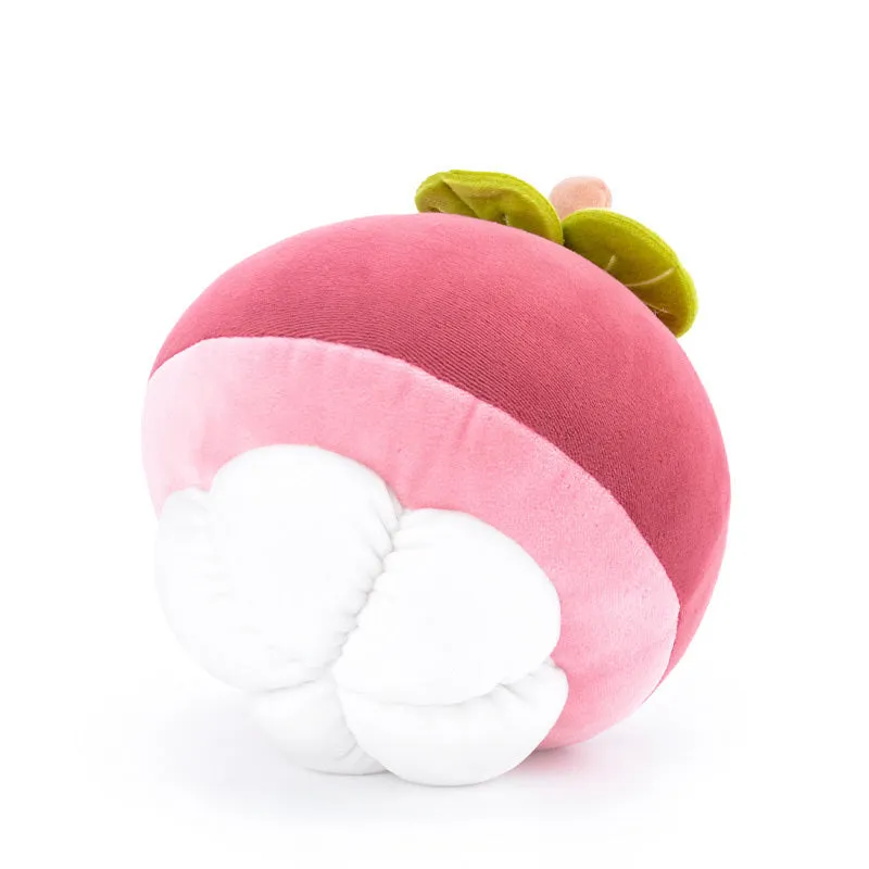 Plush fruit pillow toy peach cute cushion with sweet expression soft cotton short plush kawaii