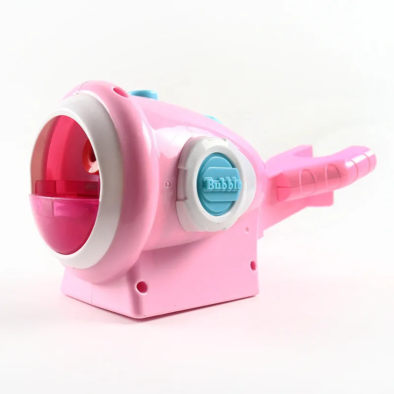 Pink automatic bubble machine with quiet motor and fixing bracket for outdoor kids party