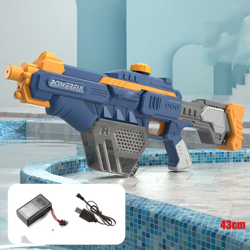 Electric continuous firing water gun with 660ML automatic water absorption in blue English colour box