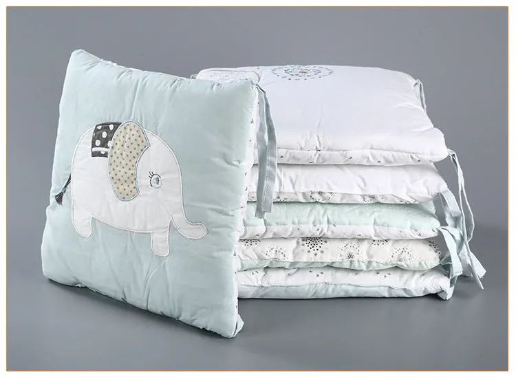 Baby cotton elephant bed 30x30cm in Morandi colour with animal pattern, six sets for crib use