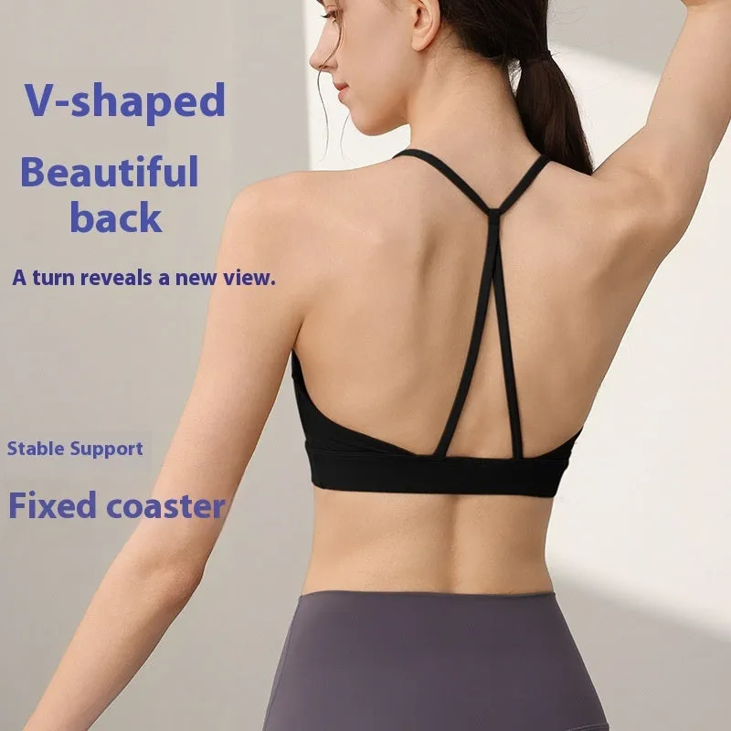 Women's nylon sports vest with double shoulder straps in various colours for athletic activities